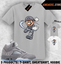 Tee Shirt Matching AJ 5 Wolf Grey 2026 Match Sneaker Sneakerhead Mario T-Shirt