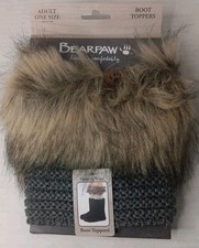 NWT BearPaw Boot Toppers Gray Multi One Size