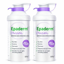 2x Epaderm 2-in-1 Emollient and Skin Cleanser Cream  500g