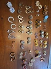 Vintage Costume Jewelry Clip On And Earrings Signed Jewelry Lot