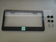 Glow Honda Logo CF Printed Pattern Aluminum License Plate Frame