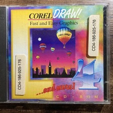 Corel Draw 4 Fast Easy Graphics PC-CD ROM Windows 2 Disc 1993 Vintage