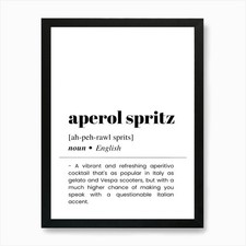 Aperol Spritz 13 Art Print Framed Wall Art Poster Canvas Print Picture
