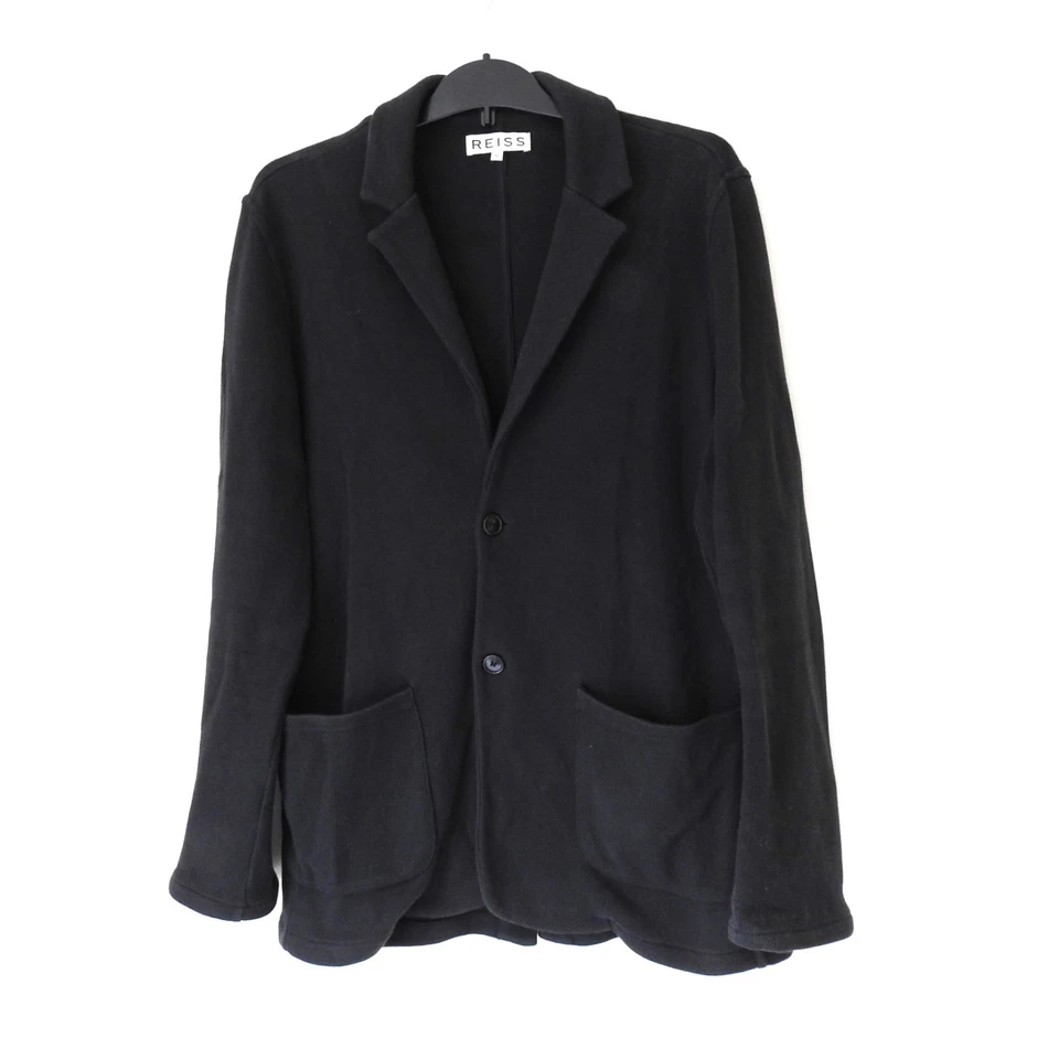 Reiss Casual Knit Jacket Mens XL Black Soft Cotton Fits 42 UK - Image 4 of 4