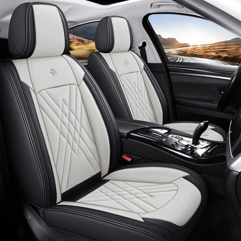 Fundas de asiento de auto de cuero PU cobertura completa de 5 asientos para Audi Q3 Q5 Q6 Q7 A1 A4 A5 A6 Foto 2 de 4