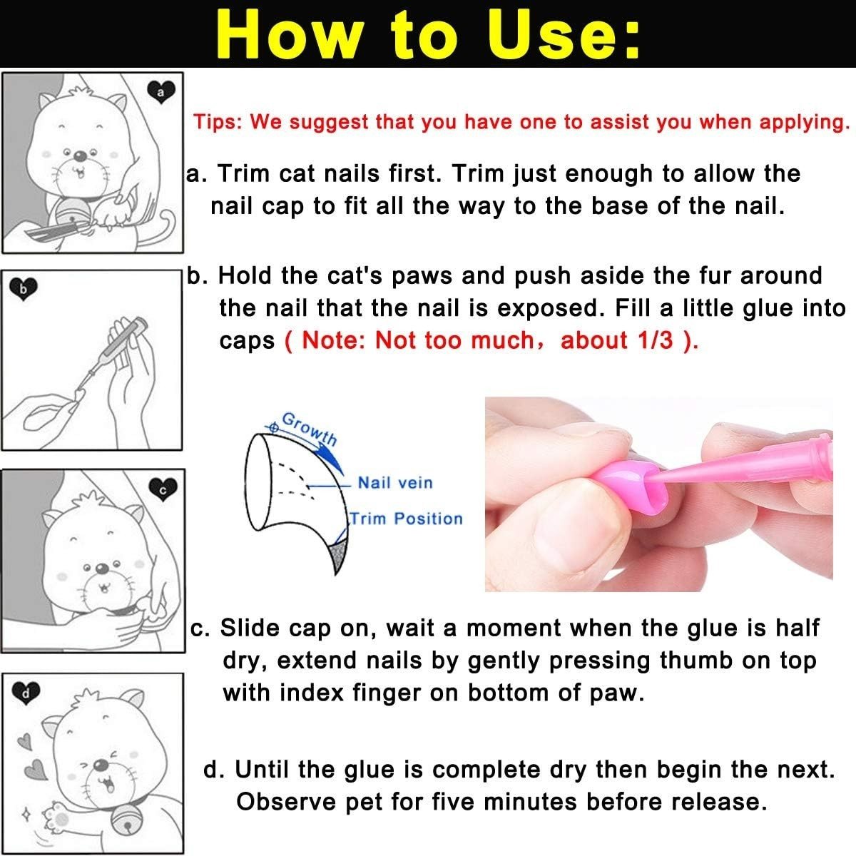 140pcs 14 Colors Cat Nail Caps, Cat Claw Covers Cat Nail Covers with Adhesive...