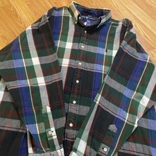 VINTAGE 90 s POLO RALPH LAUREN THE BIG SHIRT FLANNEL BUTTON UP SIZE L RARE