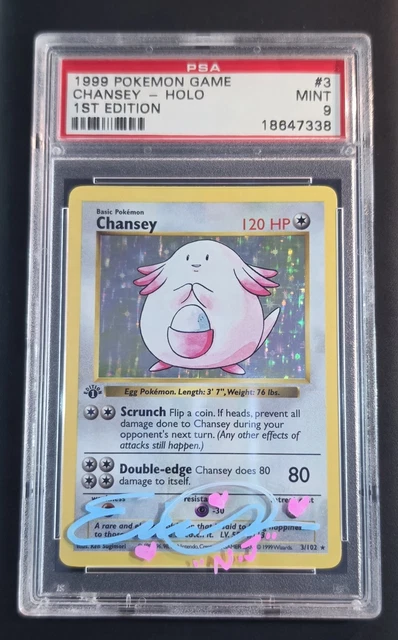 1999 POKEMON BASE SET 1ST EDITION #3 CHANSEY-HOLO PSA 9