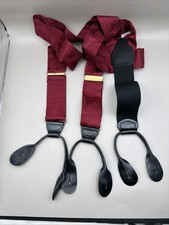 VTG CAS Suspenders Made In West Germany 100 Silk Brass Red Insignia Stamp