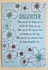 Happy Birthday Daughter / Greeting Card (incl. Envelope 5×7")