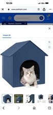 Outdoor Cat House Weatherproof, Insulated Cat Houses For Outdoor Indoor Cat Grey