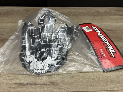 O Neal Motocross 312 Damage Skull Black Helmet Visor New