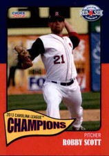 2013 Salem Red Sox Carolina League Champions #21 Robby Scott - NM Baseball Card