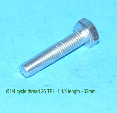 SC4 Schraube hexagon Bolt 1/4 cycle 26TPI x 1.25 length BSA Triumph AJS Norton