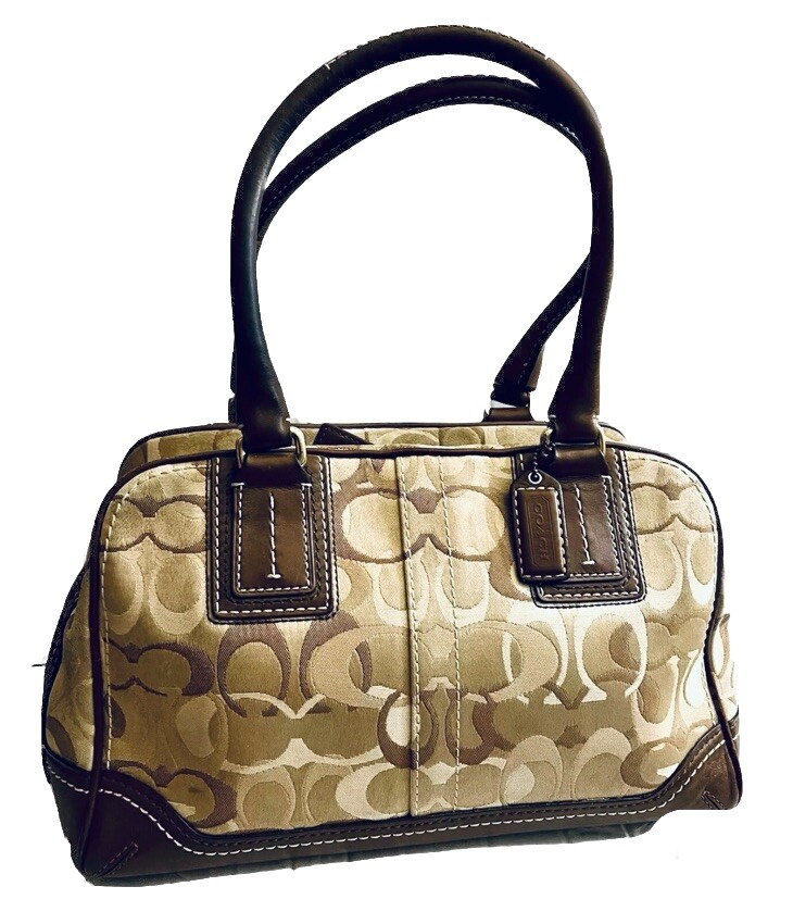 バッグ Coach Signature Brown Mini Satchelbag バッグ Coach Signature Brown Mini Satchelbag COACH Signature