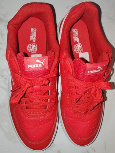 Puma Hombres Caven 380810-19 Rojo Zapatos Informales Tenis Talla 12 Usados en Excelente Condición - Imagen 5 de 7