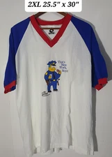 Vtg 1997 The Simpsons Chief Wiggum "Nice Work Boys" 2XL Colorblock Ringer Tee