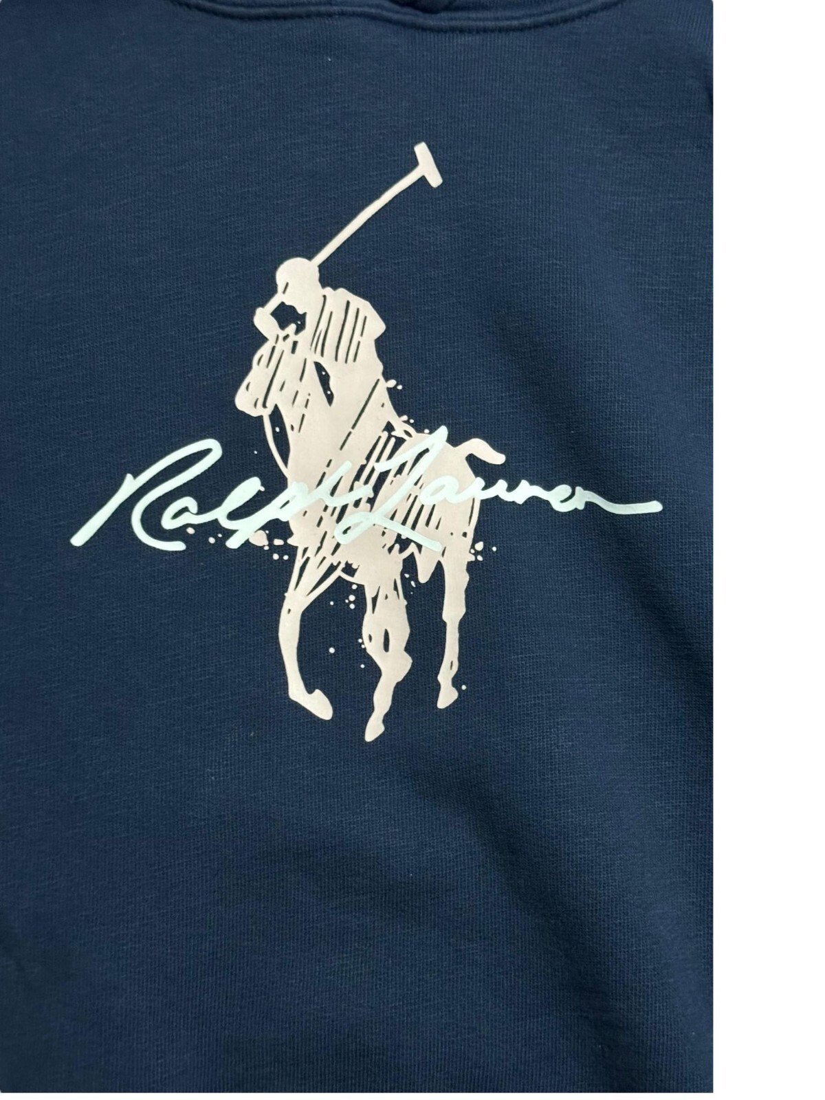 Polo Ralph Lauren Felpa Vintage Pile Bianco Pony Logo Donna (Taglia XL)