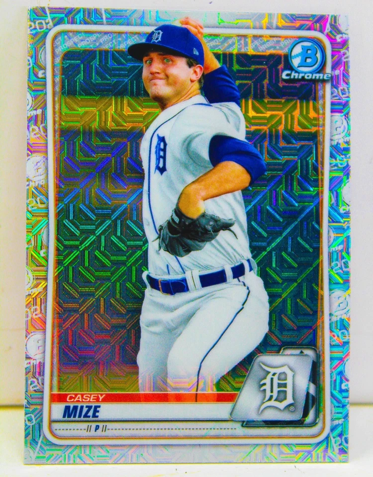Casey Mize 2020 MLB Bowman Chrome Mojo Refractor Prospect Card #BCP-250 Tigers - Image 2 of 4