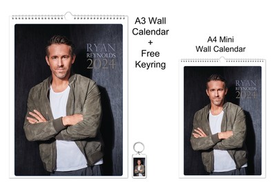 Ryan Reynolds 2024 A3 A4 Wall Office Calendar + Free Key Ring | eBay