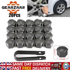 20Pcs Wheel Nut Caps Bolt Covers Grey 17mm For Benz BMW Audi VW Vauxhall Ford