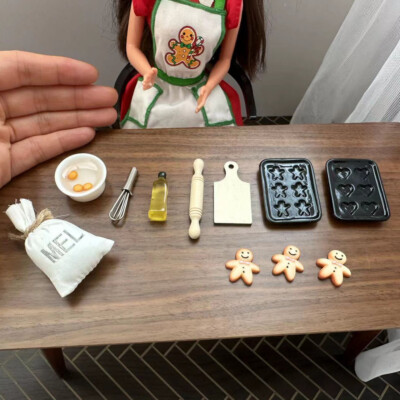 11pc Dollhouse Miniatures 1:12 Scale Kitchen Kit Baking Flour Doll House Set