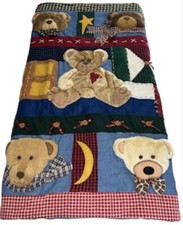Bear Creations 3D Plush Quilted Patchwork Teddy Bear Throw Blanket Size 48x58