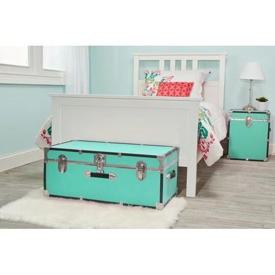 30" Footlocker Rolling Trunk with Wheels and Lock Dorm Storage Luggage Container - Image 4 of 4