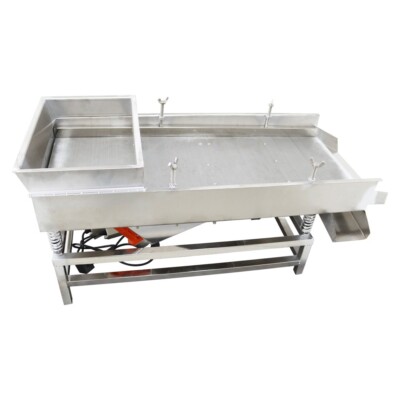 110V 2mm Stainless Steel Linear Vibrating Screen Round Hole Screen Double Motor