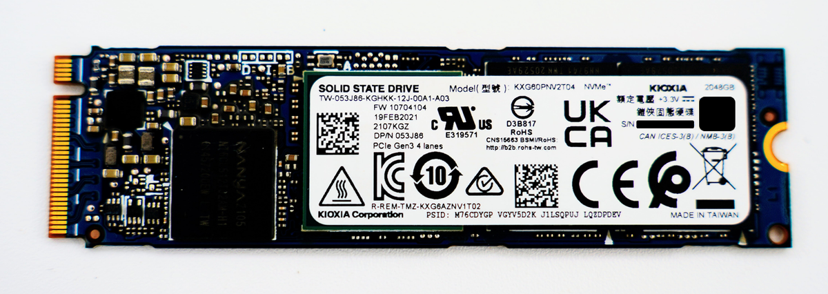 Kioxia SSD 2TB XG6-P M.2 2280 KXG60PNV2T04 NVMe PCIe Gen3x 4