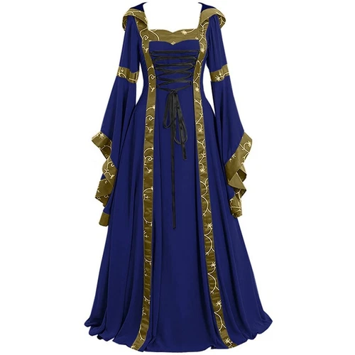 Women's Vintage Victorian Renaissance Gothic Dress Medieval Dress Costume Hooded - Picture 21 of 35