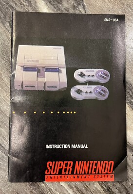 Super Nintendo Entertainment System Instruction Manual Only Genuine Authentic