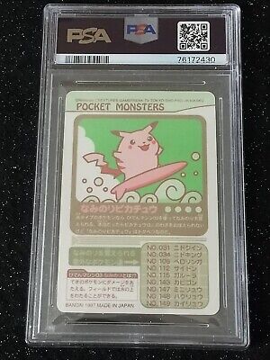 PSA 9 Pokemon Carddass Sealdass Series 2 SURFING PIKACHU PSA 9 Pokemon Carddass Sealdass Series 2 SURFING PIKACHU