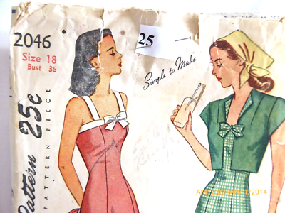 RARE OOP VINTAGE SIMPLICITY 2946 SUNDRESS & BOLERO JACKET PATTERN