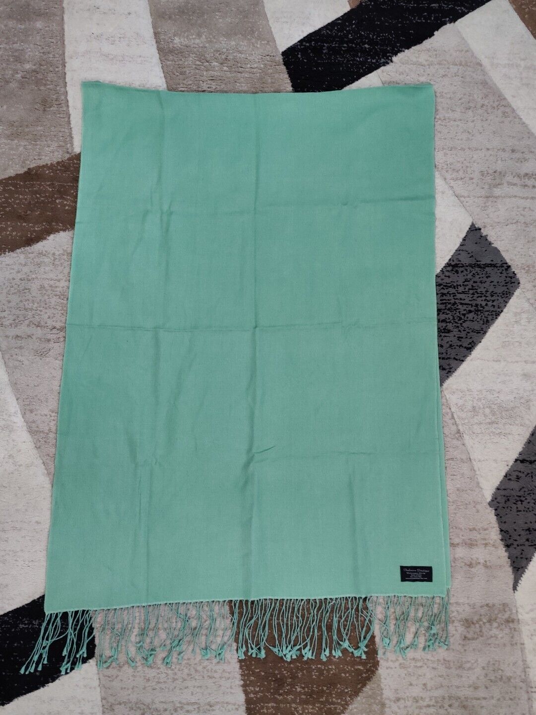Pashmina Boutique Large Green Cashmere Silk Wrap … - image 3