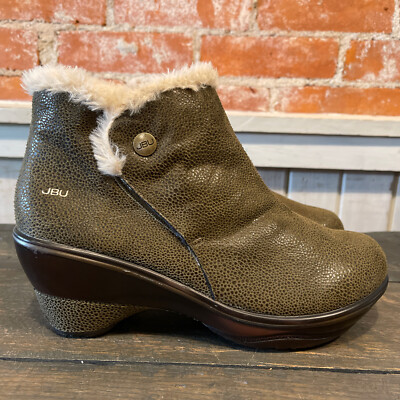 Jambu Women's Finland Ankle Boot - Brown Vegan Winter Boot With Faux Fur, Memory Foam, And Side Buckle