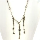 Vintage Sterling Abstract Brutalist Station Accent Chain Bib Necklace sz 20 1/2