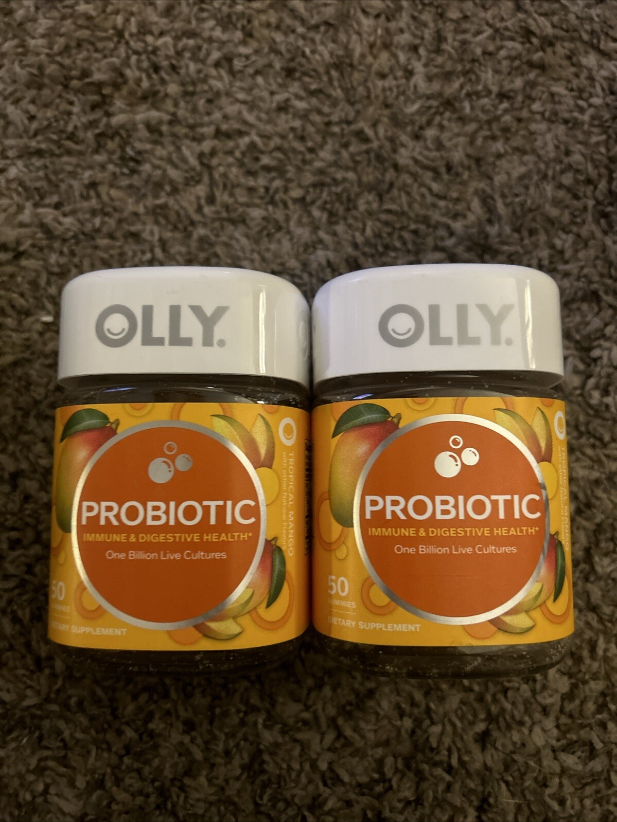 Olly Supplement, Probiotic, Tropical Mango - 50 ct EACH (2pk bundle)