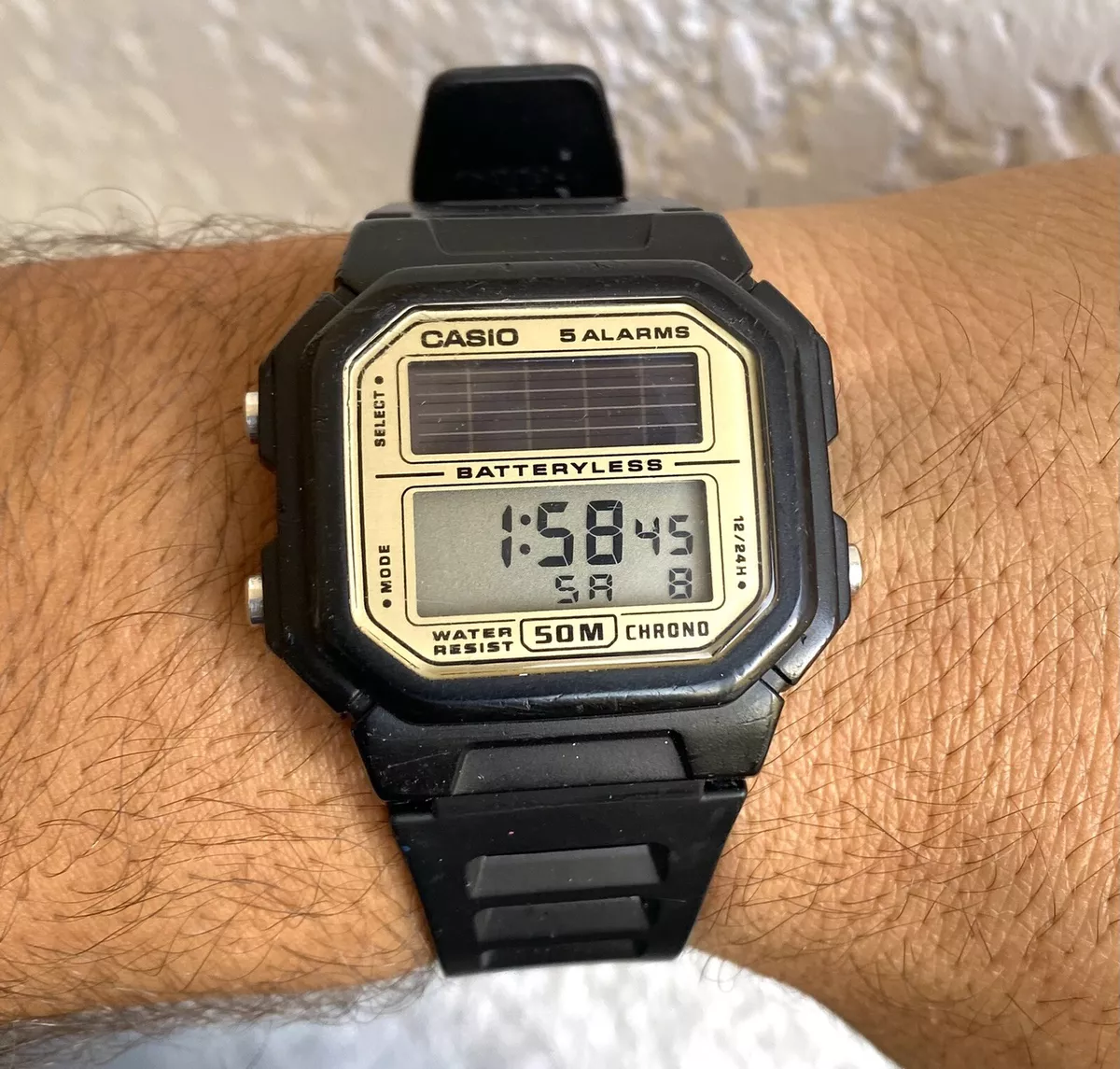 Teknologi Efterår Uredelighed Casio Solar Digital 3274-AL-190W Vintage Casio Watch Alarm 50M Gold  Batteryless | eBay