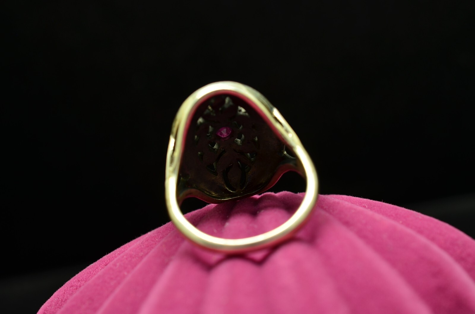 925 Sterling Silver Tiny Round Pink Ruby Ring Ban… - image 4
