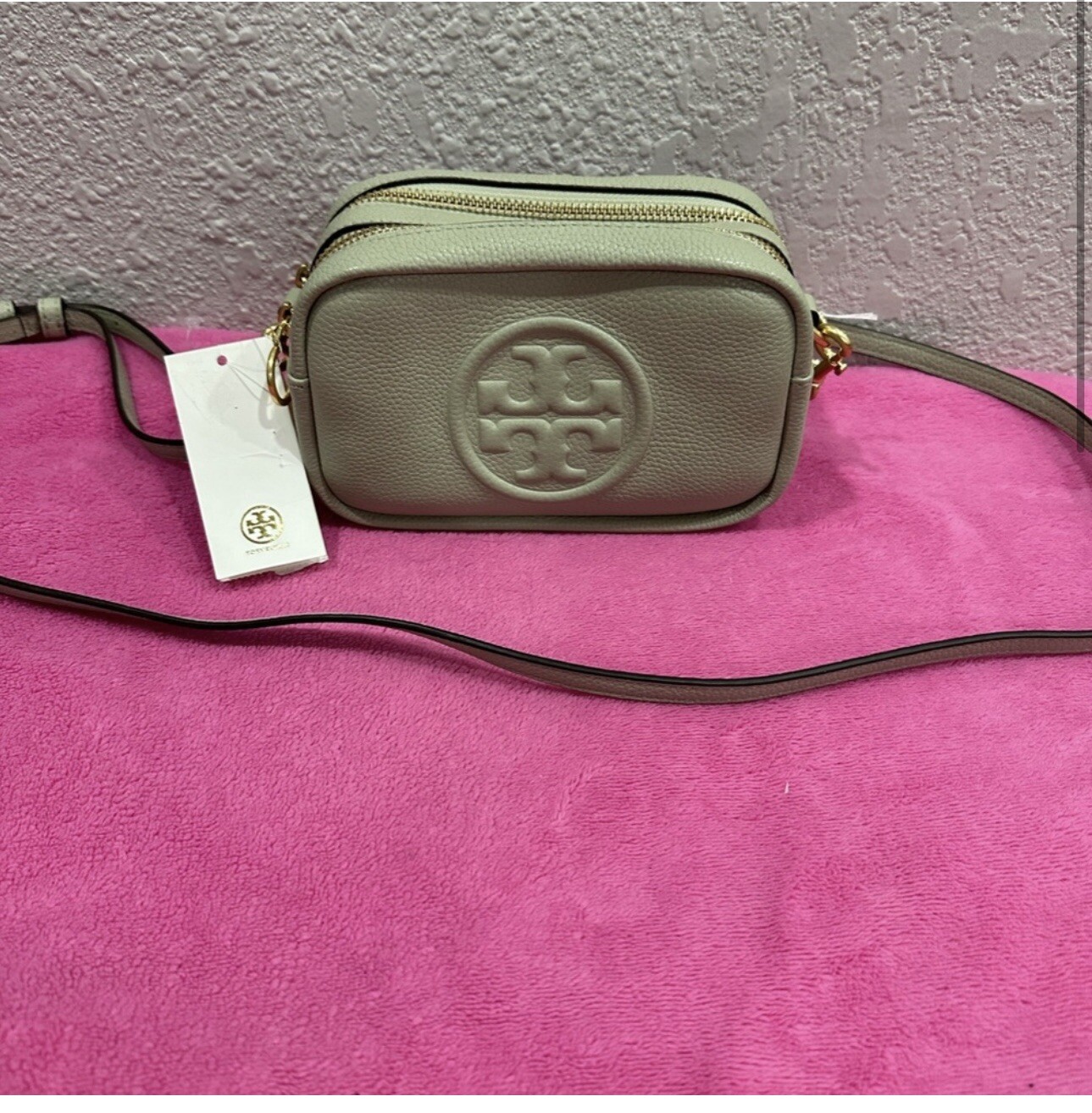 NWT TORY BURCH MINI PERRY BOMBE LEATHER CAMERA BAG eBay