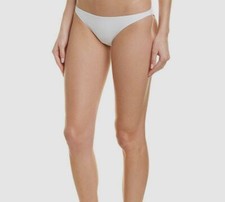 320 Onia Women's White Ribbed Ashley Low-Rise Hipster Bikini Bottoms Swimwear L
