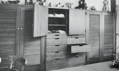 1966 Mid Century Modern Design STORAGE Built-in Cabinets Bookcase Interior Decor
