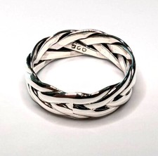 Braided Weave Sterling Silver Ring Sizes 6 to 12 NEW US Seller