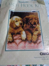 WONDERART LATCH HOOK KIT LABS PUPPIES 20" X 27" OPENED NOT STARTED 4295