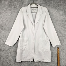 Greys Anatomy Lab Coat Womens Large White Signature Series Scrub Jacket Lab Coat