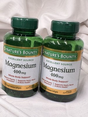 2 Pack MAGNESIUM 400mg Bone Muscle Health 150 RapidRelease Softgels 2x75 Non-GMO