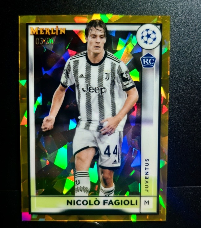 Nicolo Fagioli 2022-23 Topps Merlin Chrome UCC Gold Atomic Refractor 03/50 RC