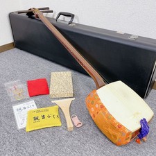 Hosozao Shamisen Japanese Traditional Musical Instrument with Case Bachi Set