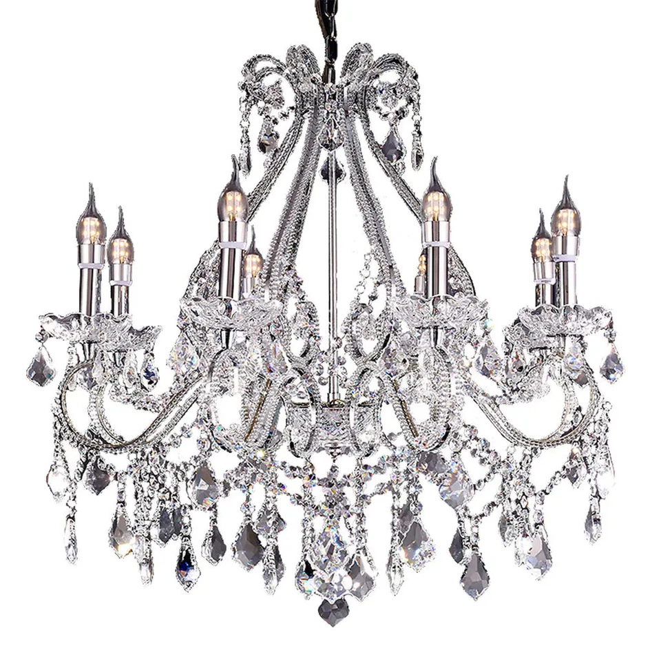 Candelabro de cristal Nola com luzes LED preto - Imagem 2 de 3